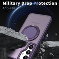 thumbnail image 5 of Decase for Samsung Galaxy S25+ Translucent Hard Back Case with 360°Rotatable Magnetic Ring Kickstand,Compatible with Mag-Safe,Military Grade Shockproof Translucent Protective Case,Purple, 5 of 6