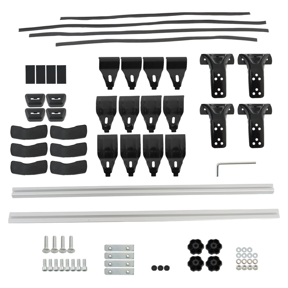 SHZAITOR Universal 48" Roof Rack Cross Bars 330LB Capacity Aluminum Luggage Cargo Carrier w/ 3 Types Clamps Silver