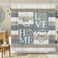 thumbnail image 2 of Rustic Farmhouse Shower Curtain Guest Cotton Flower Shower Curtains Country Love Home Wooden Barn Door Decor Fabric Bath Curtains Set 72X72 Inches with Hooks, 2 of 6