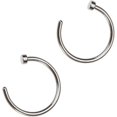 thumbnail image 1 of piezas de aros para nariz unisex de acero quirúrgico con bisagras y segmento de clicker, para cartílago de hélice, piercing corporal de titanio y acero, color plateado, 105316I265JIPCS, 1 of 5