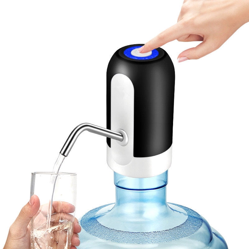 White USB Portable Water Dispenser LED Light Bottled Water Pump for Home Office Electric Drinking Water Bottle Pump