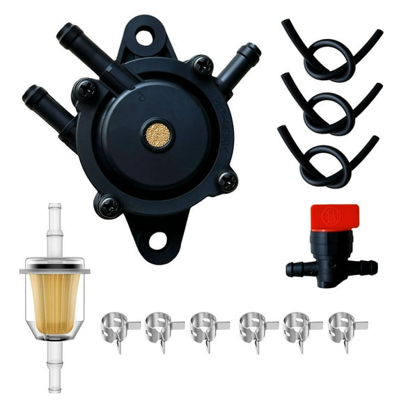 Fuel Pump for Briggs and Stratton 808492 808656 Mikuni, Lawn Mower Golf Cart Club Car Fuel Pump Small Engine Parts for John Deere kawasaki YamahaHonda with Filter and Oil Hose