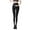 Black, variant on qelini Tights for Women Fleece Lined High Waisted Fake Translucent Warm Pantyhose Stretch Footed Leggings