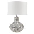 thumbnail image 3 of Lampe de Table Ronde en Céramique et Tissu Moderne en Blanc/noir, 3 of 9