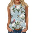 thumbnail image 1 of Snorda Débardeurs pour Femmes Grande Taille Mode Féminine Décontractée Été Imprimé Sans Manches Col Rond Haut Blouse Débardeur P-5TG, 1 of 5