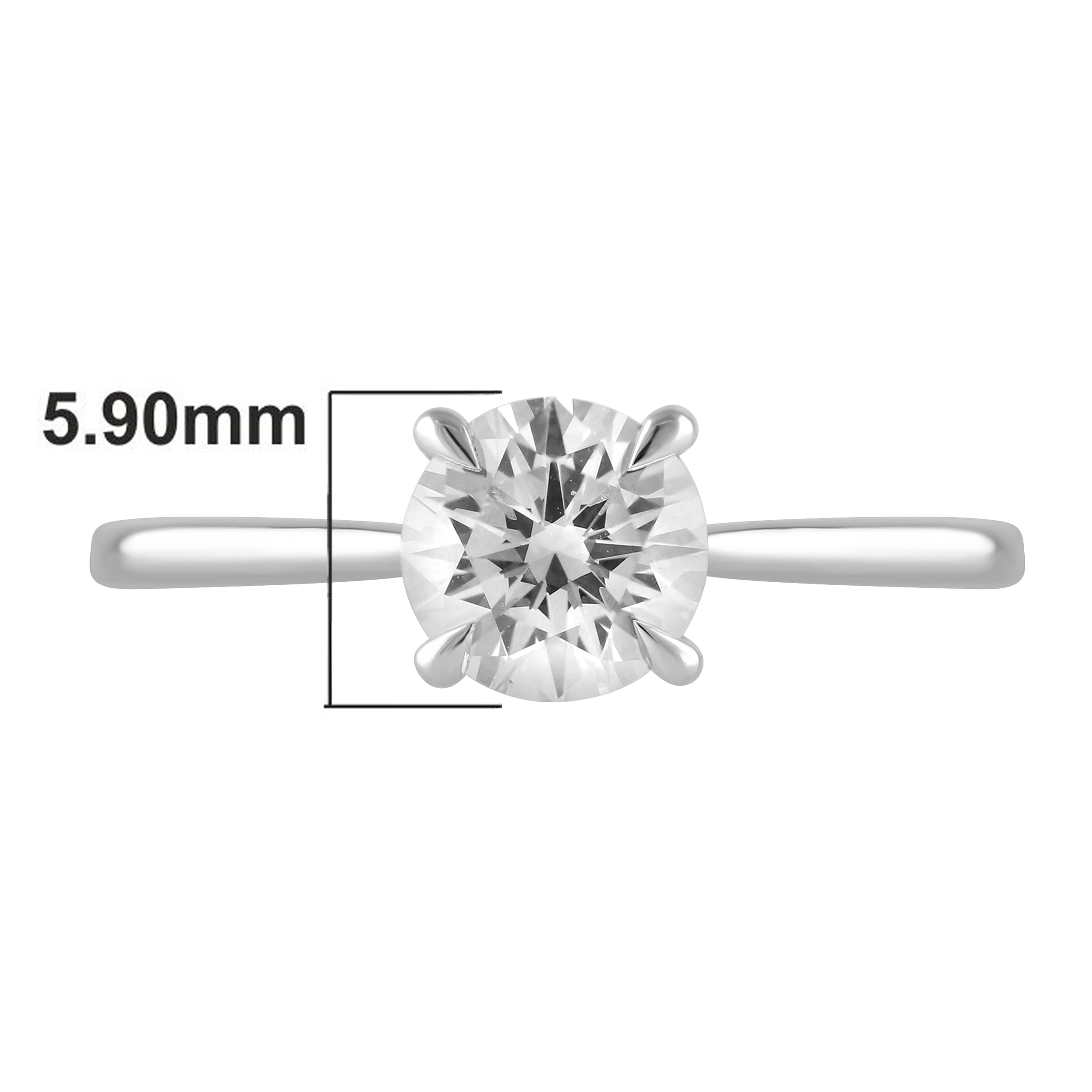 Unique Moments 1 Ct Round Cut Lab Grown Diamond Solitaire Engagement Ring in 10K Gold (H-I, SI-I1)