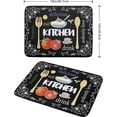 thumbnail image 2 of Black Kitchen Dish Drying Mat for Kitchen Counter Decor Black Coffee Bar Dishes Pad Dish Drainer Rack Mats Reversible Absorbent Dishes Pad Quick Dry Protector for Tableware Countertop 16"x18", 2 of 6