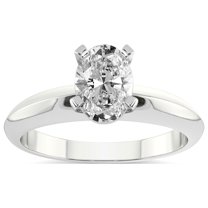 4 Carat IGI Certified Oval Shape Lab Grown Diamond Engagement Ring | 14K White Gold |Eloise Solitaire Knife Edge Diamond Ring | FG-VS1-VS2 Quality Friendly Diamonds
