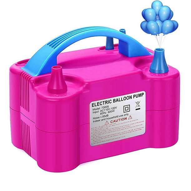 Electric Air Balloon Pump, Portable Dual Nozzle Rose Red 110V 600W