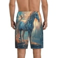 thumbnail image 4 of Lsque Forest Lake White Horse Mens Sleep Pajama Shorts,Short Pajama Pants, Cotton Ultra-Soft Knit-X-Large, 4 of 9