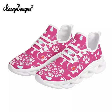 

Noisydesigns Summer Sneakers Women 2024 Cute Cat/dog Paw Prints Breathable Mesh Women s Casual Shoes Comfortable Walking Shoe