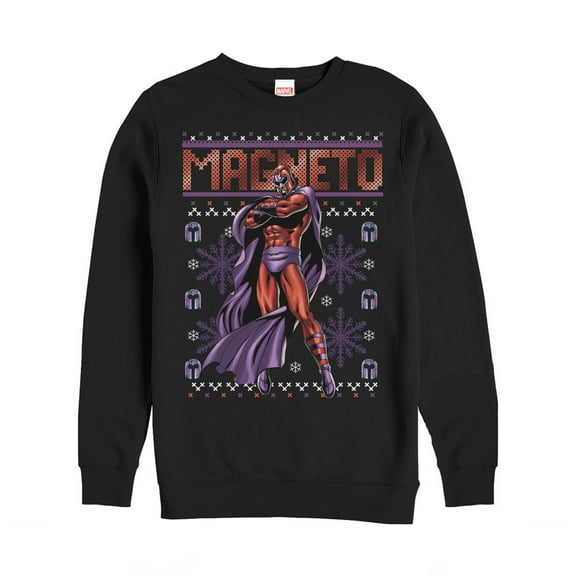 Men's Marvel Ugly Christmas X-Men Magneto Sweatshirt Black Large