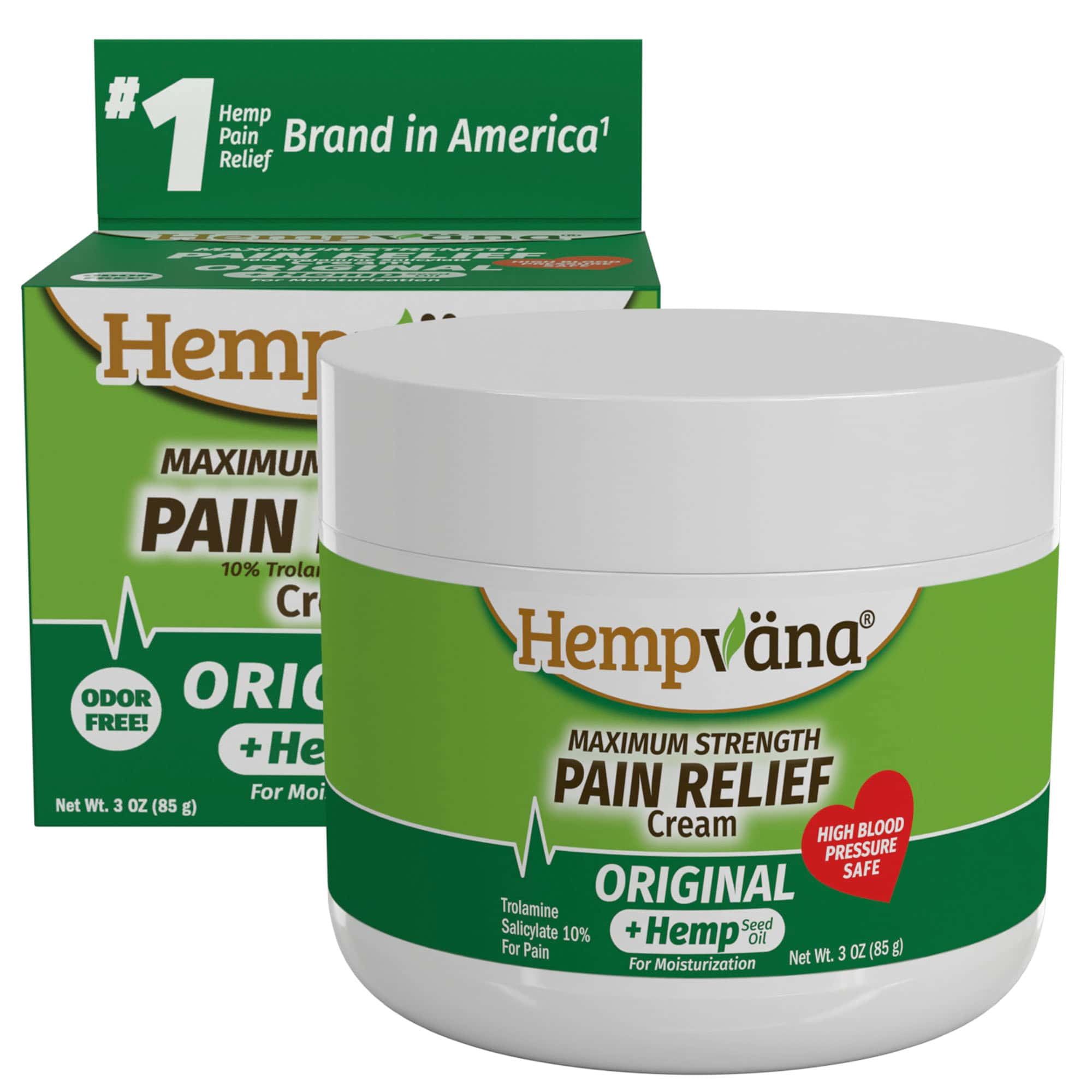 Hempvana Original Pain Relief Cream for Muscle, Back and Joint Pain, 3 oz