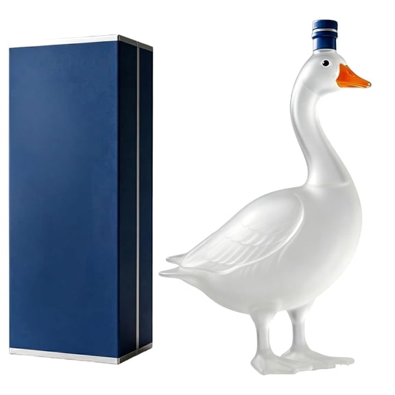 Z 3D Sculpted Goose-Shaped Glass Decanter, 350ml Whiskey and Spirit Bottle Holder, Artistic Decorative Container for Home Bar, Parties, and Gifting