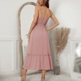thumbnail image 3 of Gibobby Vestido largo casual de verano para mujer Vestido sexy con tirantes para mujer Vestido casual de temperamento de color sólido de verano(Rosa,M), 3 of 4