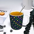 thumbnail image 5 of Yiaed Mardi Gras Strings of Beads Print Ceramics Coffee,Large Handle Design,Extra Large Tea and Coffee Cup for Office and Home Mugs, 5 of 6