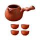 thumbnail image 1 of Tetera y tazas de cerámica, tetera para té floreciente y de hojas sueltas, para hervir Rojo, 1 of 9