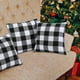 thumbnail image 4 of Fundas para cojines navideños: juego de 4 fundas para cojines a cuadros en blanco y negro de búfalo, funda para cojines de algodón de 45 x 45 cm, almohada decorativa navideña, 4 of 4