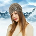 thumbnail image 3 of Women's Bohemian Round Bead Knitted Hat, Winter Woolen Cap with Decorative Accessories for Cold Weather Fashion and Gift Giving, 3 of 4