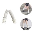 thumbnail image 1 of 1 Pair Thickened Warm Elastic Leg Warm Socks Japanese Style Sweet Girl Ribbed Knitted Boot Cuffs for Daily Wear, 1 of 8
