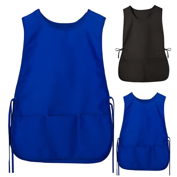 TELOLY Smock Apron Cobbler Apron with Side Ties and 2 Deep Pockets Unisex Apron for Work Kitchen(Blue,One Size)