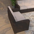 thumbnail image 5 of Merrick Lane Outdoor Furniture Resin Loveseat Chocolate Brown Faux Rattan Wicker Pattern 2-Seat Loveseat With All-Weather Beige Cushions, 5 of 13