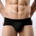 thumbnail image 2 of JUUYY Men's Mesh Underwear Briefs Soft Low Rise Bulge Pouch Underwear Modal Breathable Briefs Black XL, 2 of 4