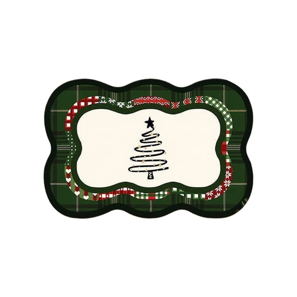 Yhmxh Alfombrillas de baño para bañoAlfombrillas navideñas de diatomeas, absorbentes, antideslizantes, antisuciedad, antidesgaste, para baño y decoración navideña. Decoración del baño