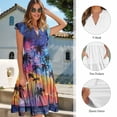 thumbnail image 6 of Uorisanigo Coconut Tree Couples' Outfits Sunset Husban and Wife Clothing Comfort Men's Short Sleeve Shirt Size M Summer Beach Shirt and Dresses for Women V-neck Party Dresses, 6 of 7