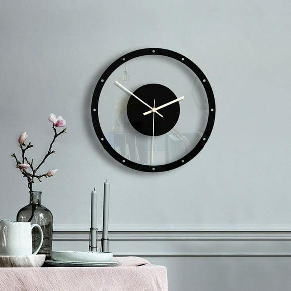 EGNMCR Alarm Clocks for Bedrooms, Clocks for Living Room Nordic Style Wall Clock Silent Transparent Acrylic Clock Home Living Room Wall Clock