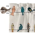thumbnail image 5 of 3 Piece Rowley Birds Colorful Animal Kitchen Curtains, Tier and Valance Rod Pocket Window Curtains Set Orange Buffalo Check Cafe Curtains for Kitchen Valances Window Treatment 54X18in+27x24in×2, 5 of 5