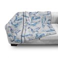 thumbnail image 3 of Sea Animals Soft Flannel Fleece Blanket, Sketch of Bottlenose Dolphins Playing Laughing in the Ocean Sea Life Print, Cozy Plush for Indoor and Outdoor Use, 50" x 70", Turquoise White, by Ambesonne, 3 of 6