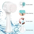thumbnail image 2 of Cepillo de Limpieza Facial Doble Cara Exfoliante, Incluye 2 piezas. Limpiador facial 2 en 1, Exfoliante y Masaje Facial, Limpieza profunda para la piel Facial Cleansing Incluye dos piezas, 1 color blanco con menta y 1 blanco con rosa., 2 of 8