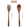 thumbnail image 4 of 8 Pcs Wooden 9 inchJapanese Spoon Fork Set Kitchen Tableware Natural Wood Cutlery Wooden Dinner Cutlery Set, 4 of 5