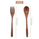 thumbnail image 4 of Juego de 8 tenedores y cucharas de madera japonesa de 9 pulgadas, vajilla de cocina, cubiertos de madera natural, cena, 4 of 4