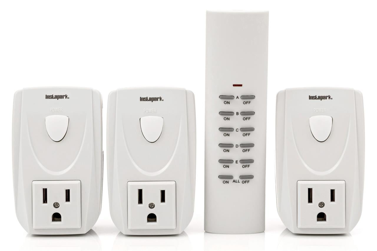 Instapark Orc Series Indoor Wireless Electrical Outlet On Off Switch Remote Control Kit White 1 Remote Control 3 Outlets Walmart Com