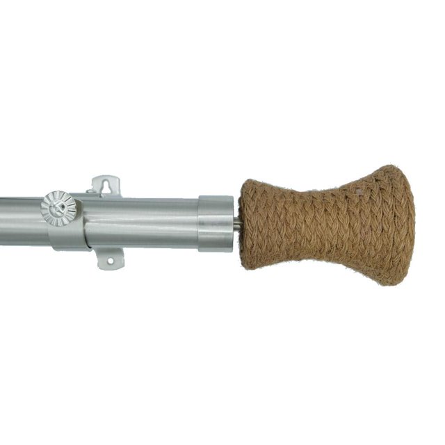 Tailor & Taylor 1 Pouce Tringle à Rideau avec Fibre Coordinator Designed Finials, Tige de Fenêtres Métalliques Réglables avec Support de Style Y pour Salon, Cuisine et Fenêtres (72 ", Argent)