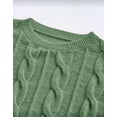 thumbnail image 5 of Cogild Cable Knitted Crew Neck Long Sleeve Pullover Sweaters for Womens Soft Textured Casual Fall Winter Knitwear Tops for Daily and Office Wear, 5 of 7