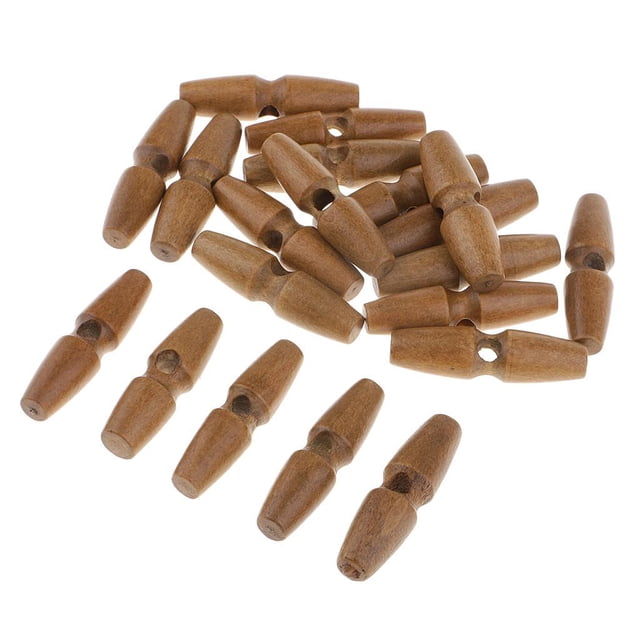 simhoa 20 pieces toggle button wood 1 hole sewing buttons oval wood button coat buttons