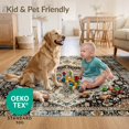 thumbnail image 4 of ODIKA 4'x6' Ultra-Soft Area Rug, Hallway Boho Vintage Distressed Frame Ornate Border Faded Southwestern None Washable, Bare feet friendly, Silk-Touch for Bedroom Home office, 4 of 7