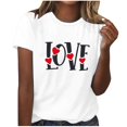 thumbnail image 2 of Liquidation d'Été Iumwxz T-Shirt Décontracté Coupe Classique Hauts Basiques Hauts d'Été pour Femmes T-Shirt Graphique Amour Manches Courtes Col Rond T-Shirts pour Femmes Obtenez-le Aujourd'hui Fête, 2 of 4