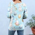 thumbnail image 4 of Blouses for Women Dressy Casual 3/4 Sleeve,Easter Shirts for Women 3/4 Sleeve Crewneck Funny Tops Bunny Rabbit Graphic Tunic Tops Happy Easter Day T-Shirts, 4 of 6