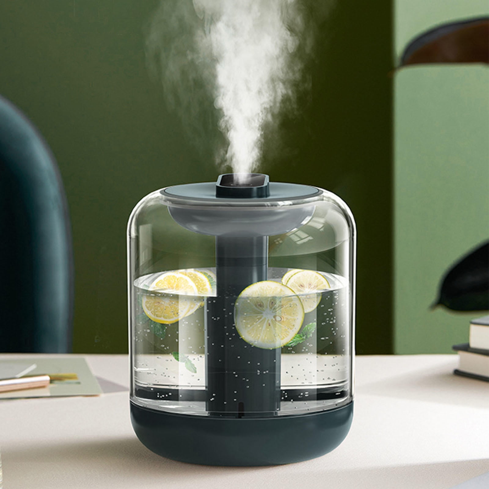 YAHHU 1L Top‑Fill Quiet Cool Mist Humidifier with Smart Touch Control, Transparent Tank, Warm Night Light, and Air‑Purifying Fog