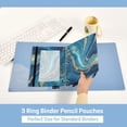 thumbnail image 5 of 2 Pack Flip Folders with Clear PVC Window Binder Pouches 3-Ring Binder Organizer for Office & Home Blue and Gold Ocean, 5 of 6