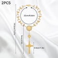 thumbnail image 3 of CHAO Rosario de coche para espejo retrovisor, 2 piezas espejo de coche colgante cruz auto rosario espejo retrovisor colgante accesorios para colgar coche decoraciones interiores para mujeres hombres (, 3 of 5