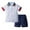 White, variant on XBASW Toddler Baby Boys Gentleman Shirt Sets Kids Short Sleeve Button up Striped Collar T-Shirt Top+ Shorts Boys Casual Outfit 1-6Y