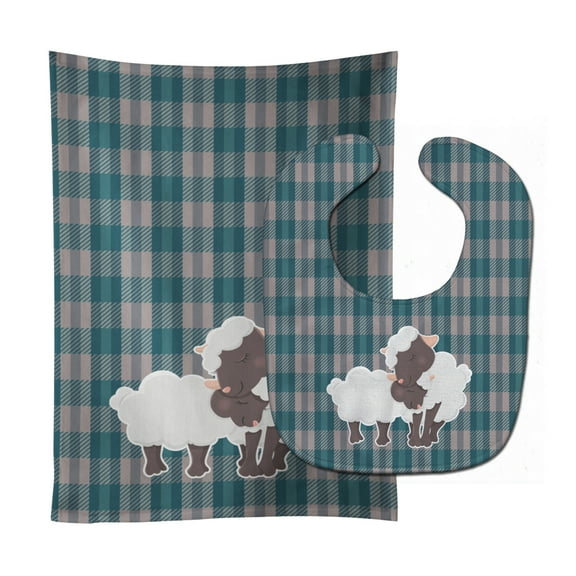 Sheep Baby Bib and Burp Cloth