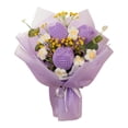 thumbnail image 2 of Ramo de Flores de Ganchillo Tulipanes Artificiales Sunnimix Violeta Centros de mesa, 2 of 8