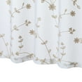 thumbnail image 7 of HOMERRY 26"W x 30"L Sheer Kitchen Curtains Leaves Embroidered Cafe Curtains Voile Faux Linen Textured for Bathroom Bedroom, Natural, Set of 2, 7 of 7