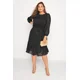 thumbnail image 5 of Vestido de fiesta elegante de manga larga para mujer, vestido de noche Formal negro con cintura anudada, Midi escalonado, talla grande, 6XL, 7XL, 5 of 7